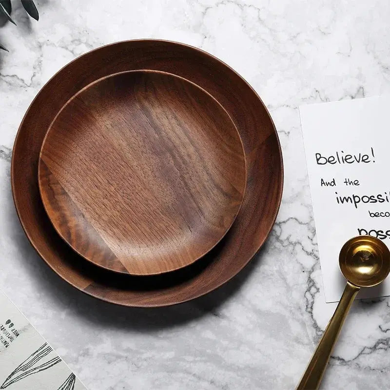 Serving Plate - Wooden Black Walnut 15cm by House Of Avana