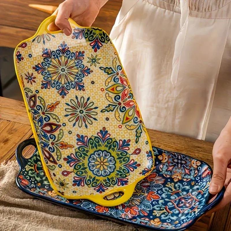 Serving Plates - Ceramic Rectangular Large by House Of Avana