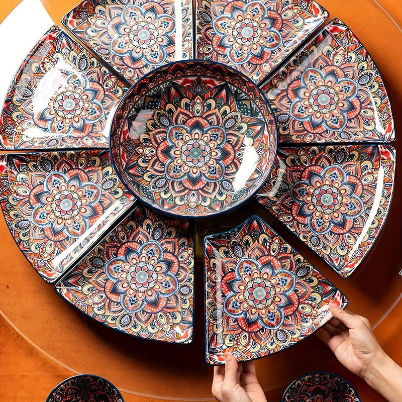 Serving Platter - Lacquered Ceramic Tiered by House Of Avana