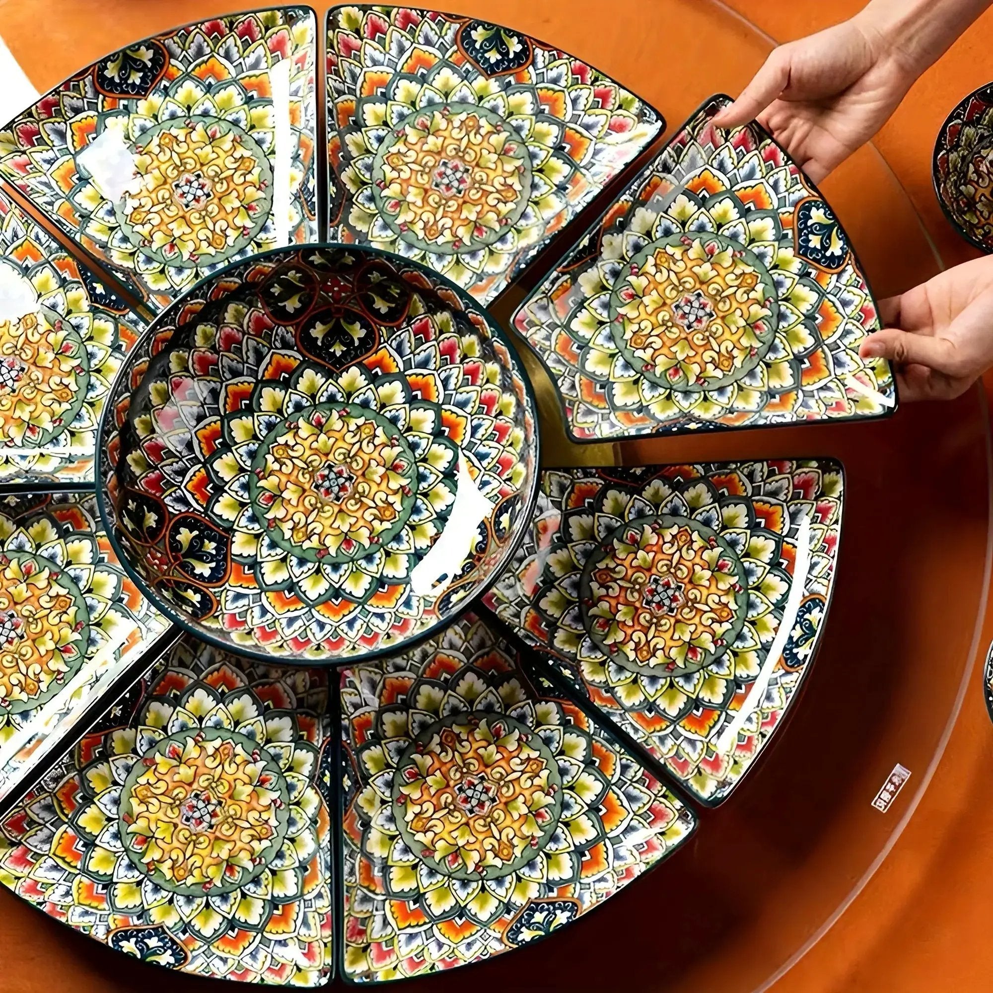 Serving Platter - Lacquered Ceramic Tiered by House Of Avana