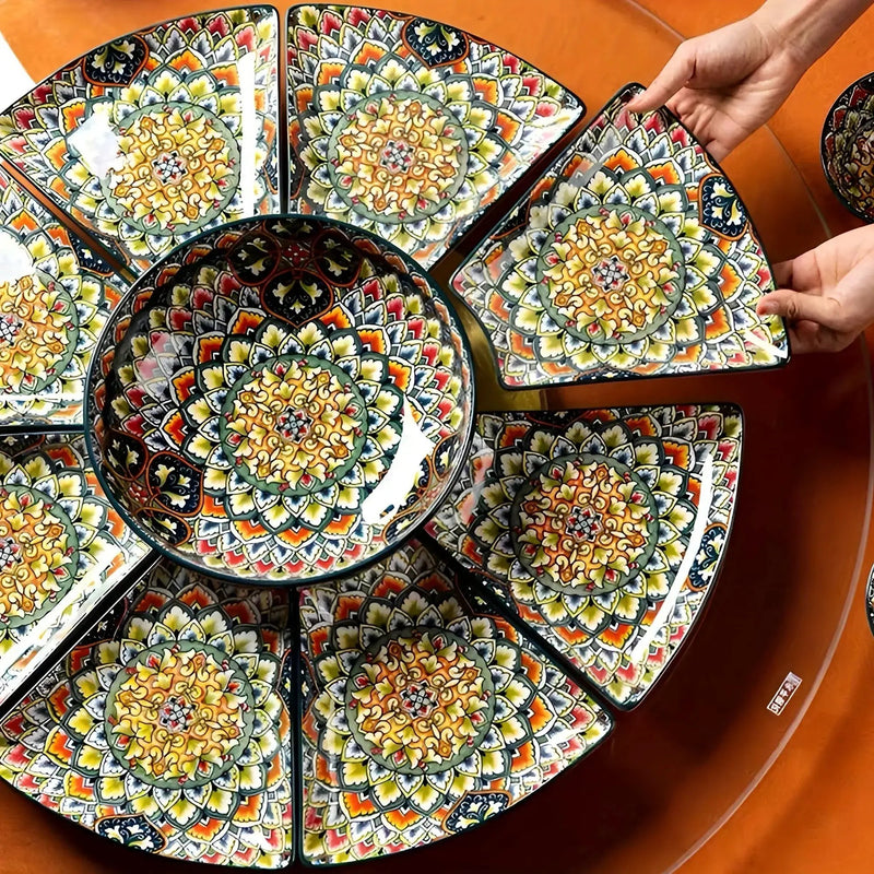 Serving Platter - Lacquered Ceramic Tiered by House Of Avana