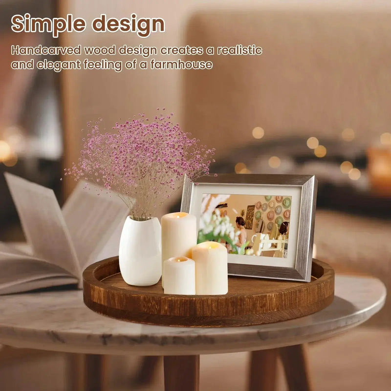 Serving Platter - Retro Wooden Round 30cm by House Of Avana