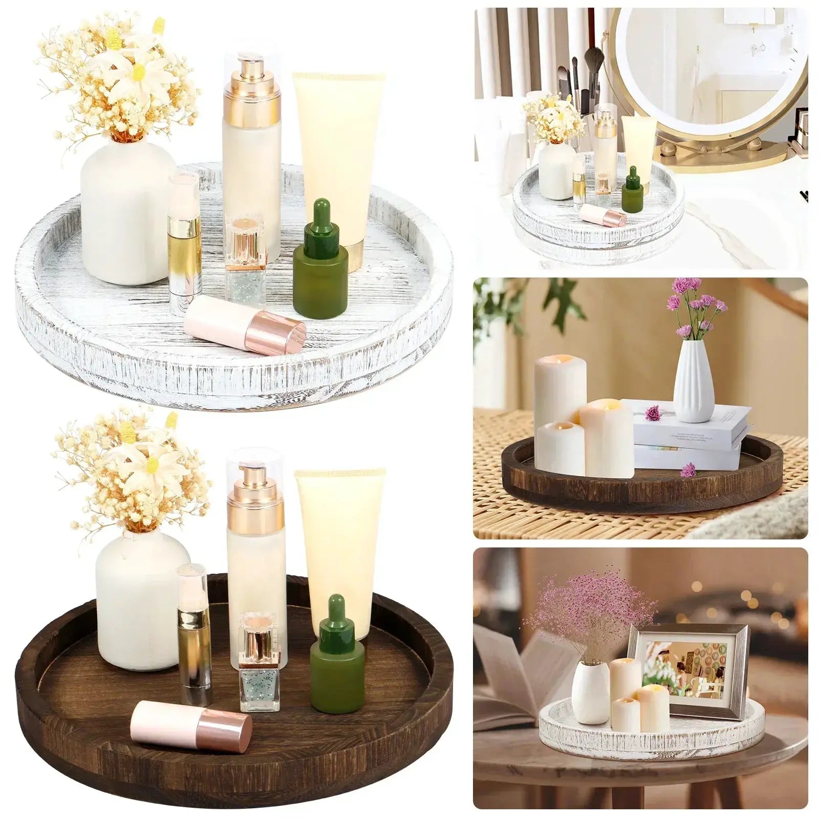 Serving Platter - Retro Wooden Round 30cm by House Of Avana
