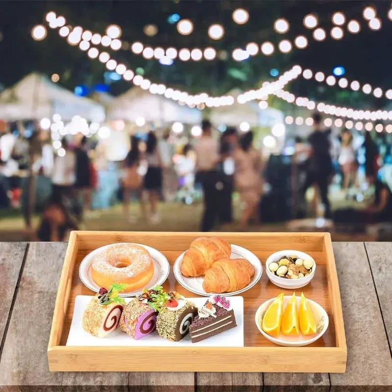 Serving Tray - Bamboo Wooden Rectangular by House Of Avana