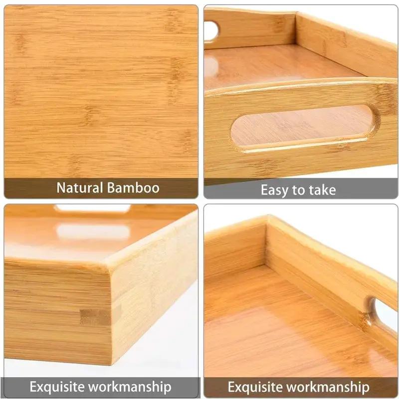 Serving Tray - Bamboo Wooden Rectangular by House Of Avana