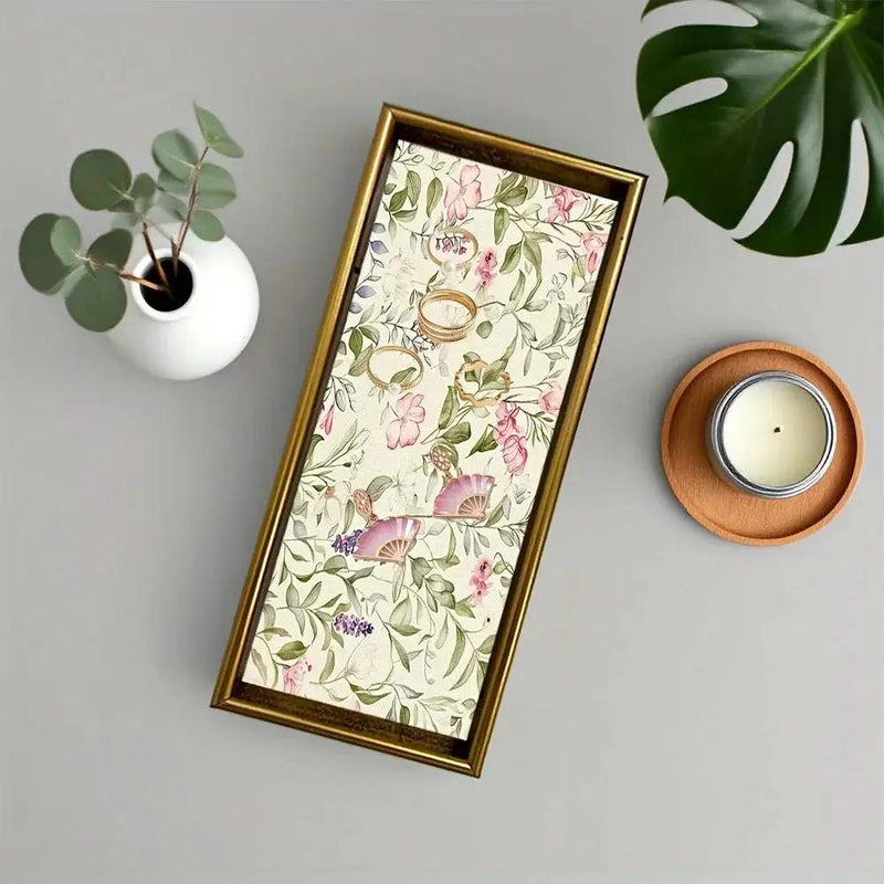 Serving Tray - Decorative Glass Golden by House Of Avana