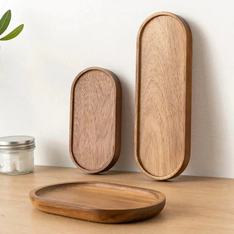 Serving Tray - Natural Wooden Oval by House Of Avana