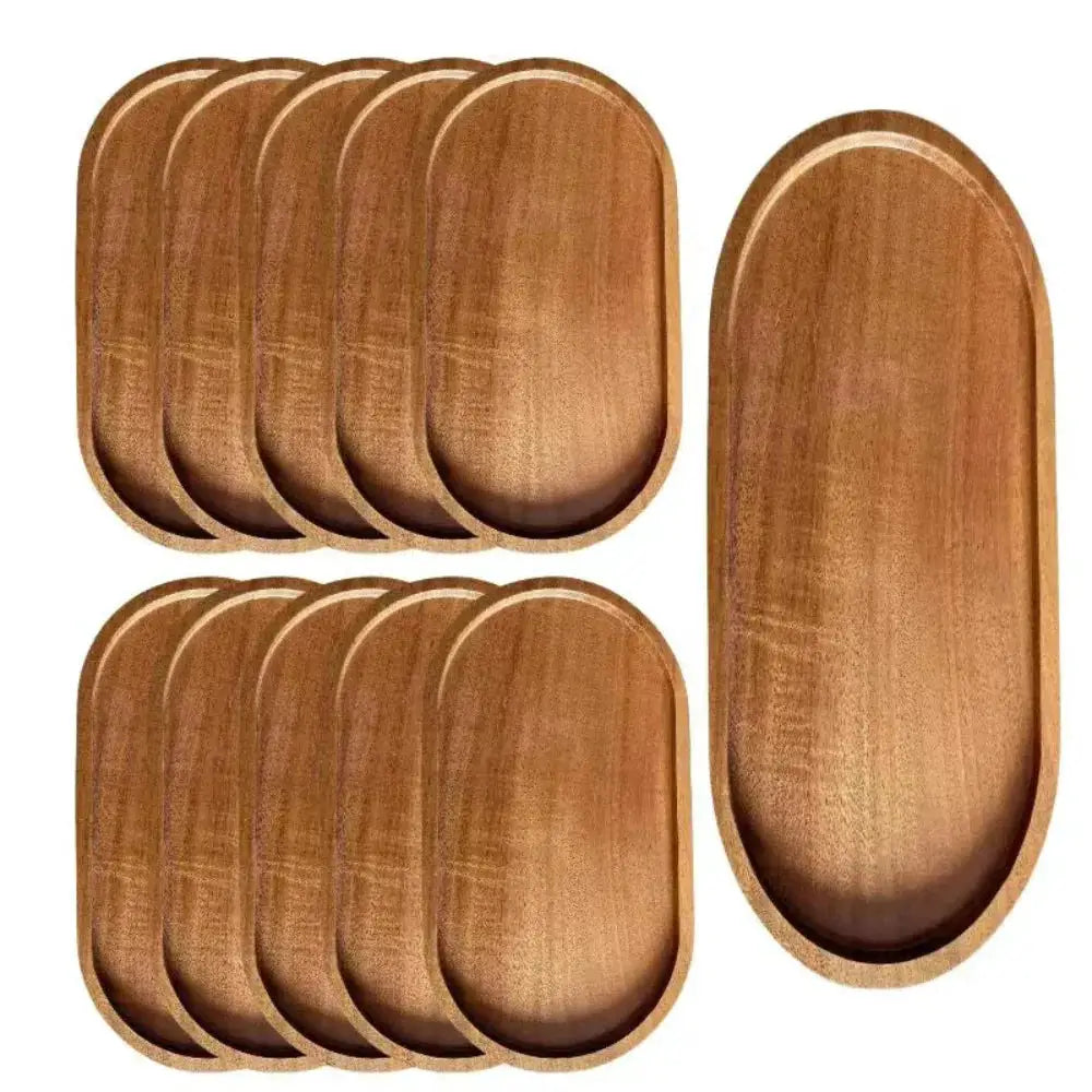Serving Tray - Natural Wooden Oval by House Of Avana