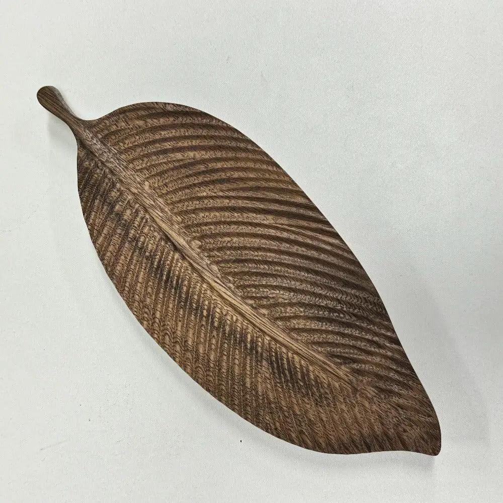 Serving Tray - Vintage Wooden Leaf Shape by House Of Avana