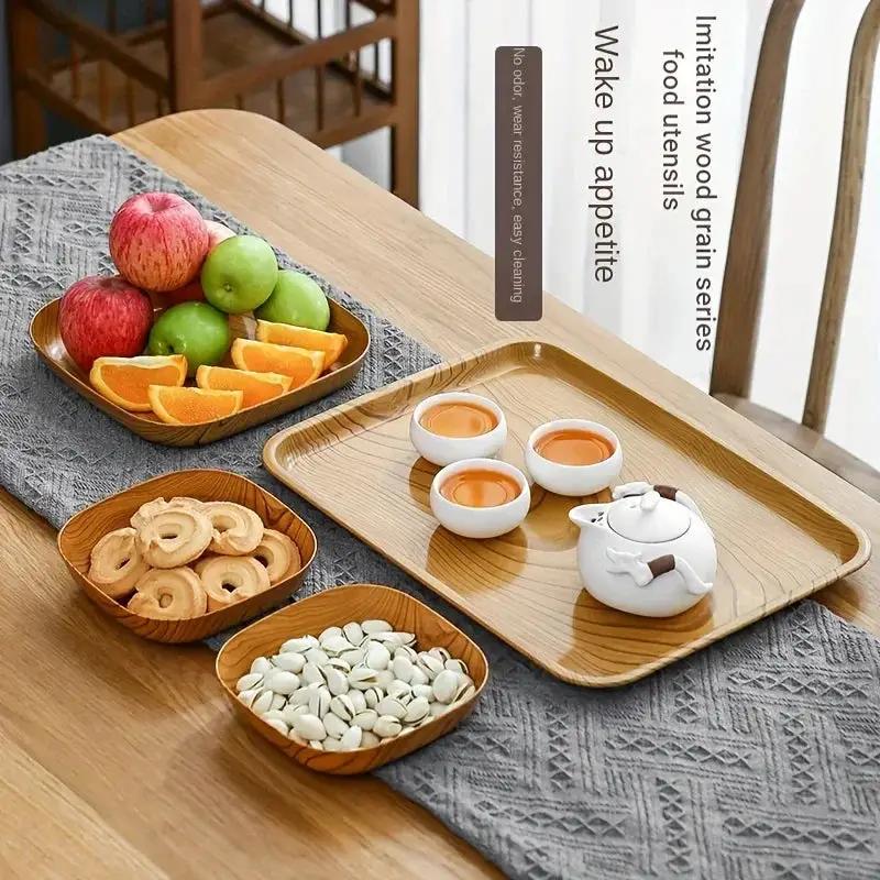 Serving Tray - Washable Plastic Striped by House Of Avana