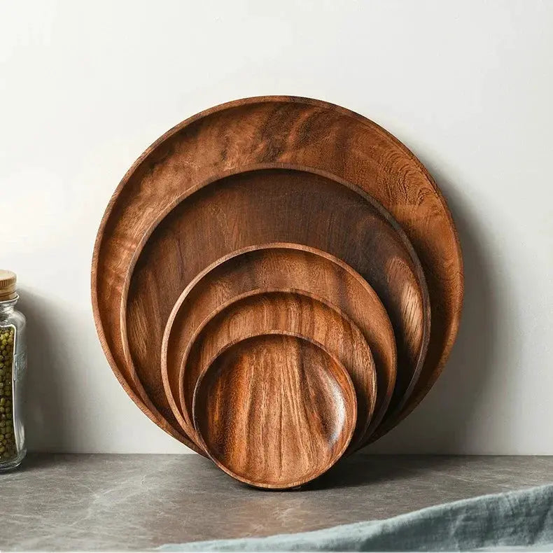 Serving Tray - Wooden Acacia Round by House Of Avana