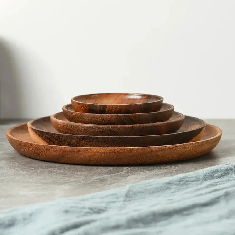 Serving Tray - Wooden Acacia Round by House Of Avana