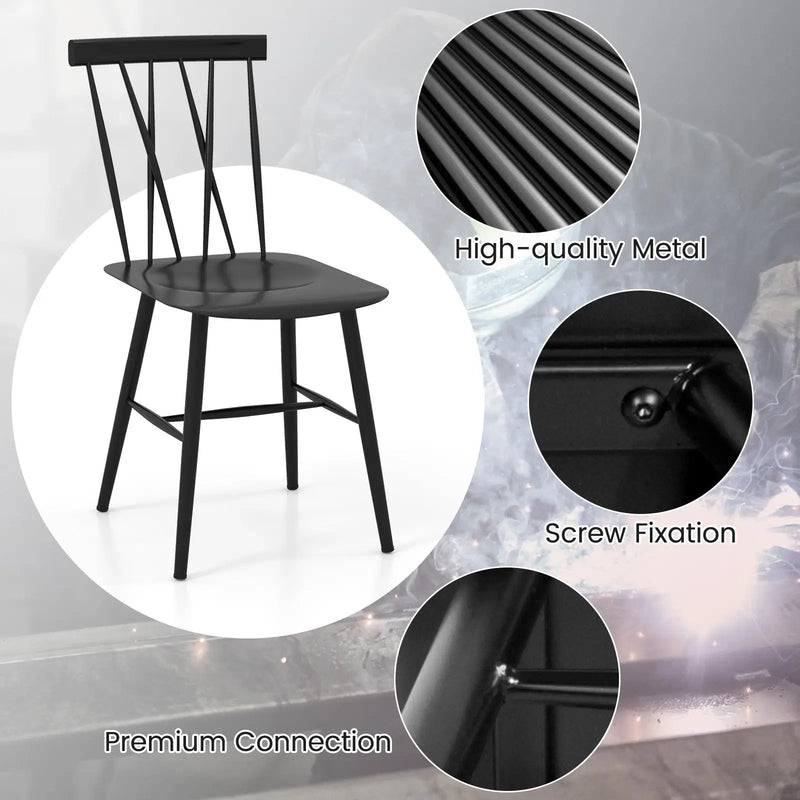 Set of 2 Modern Dining Chairs with Backrest by DirectDeals