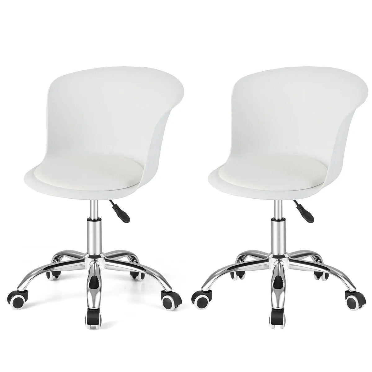 Set of 2 Office Desk Chair with Ergonomic Backrest and Soft Padded PU Leather Seat, photo 11 of 16