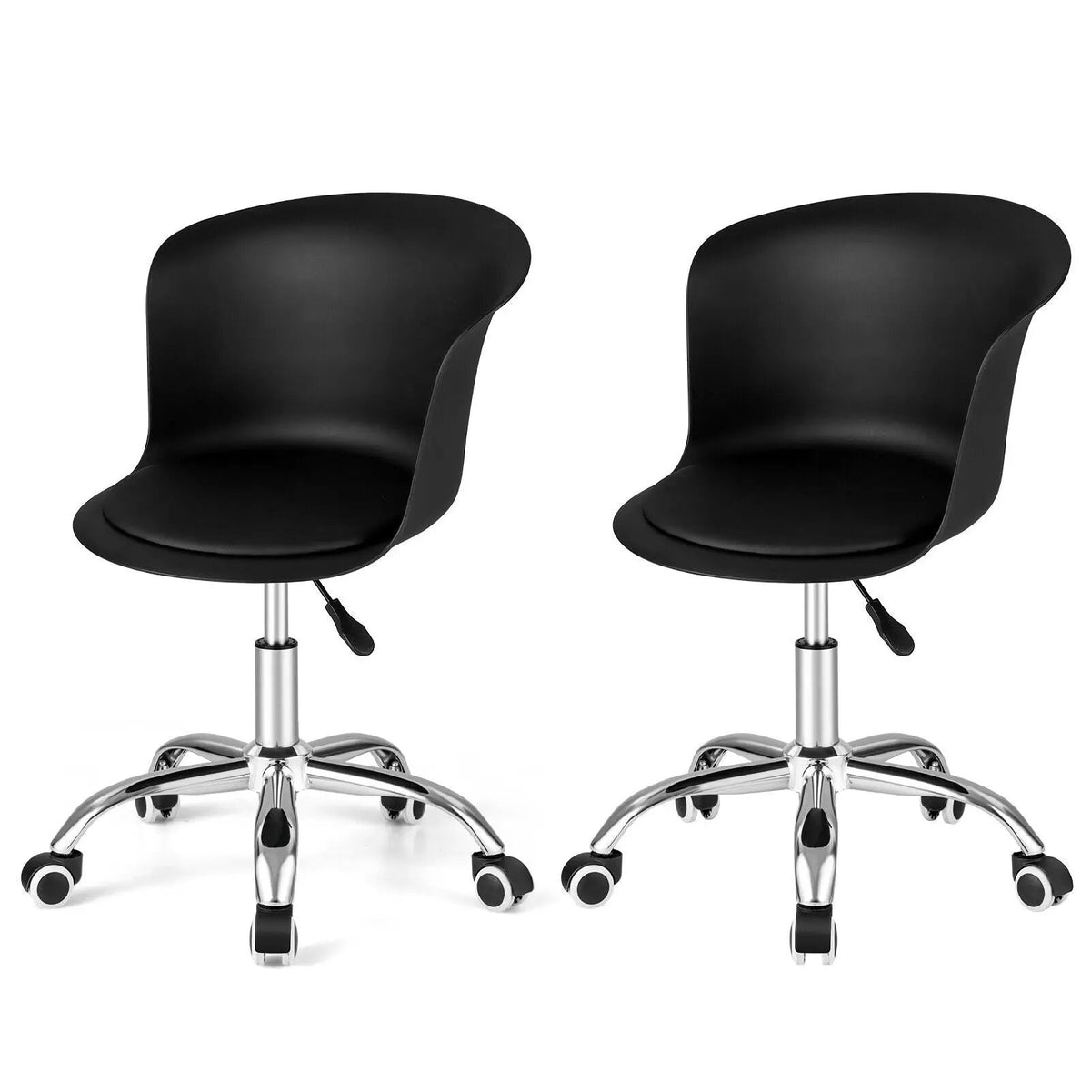 Set of 2 Office Desk Chair with Ergonomic Backrest and Soft Padded PU Leather Seat, photo 12 of 16