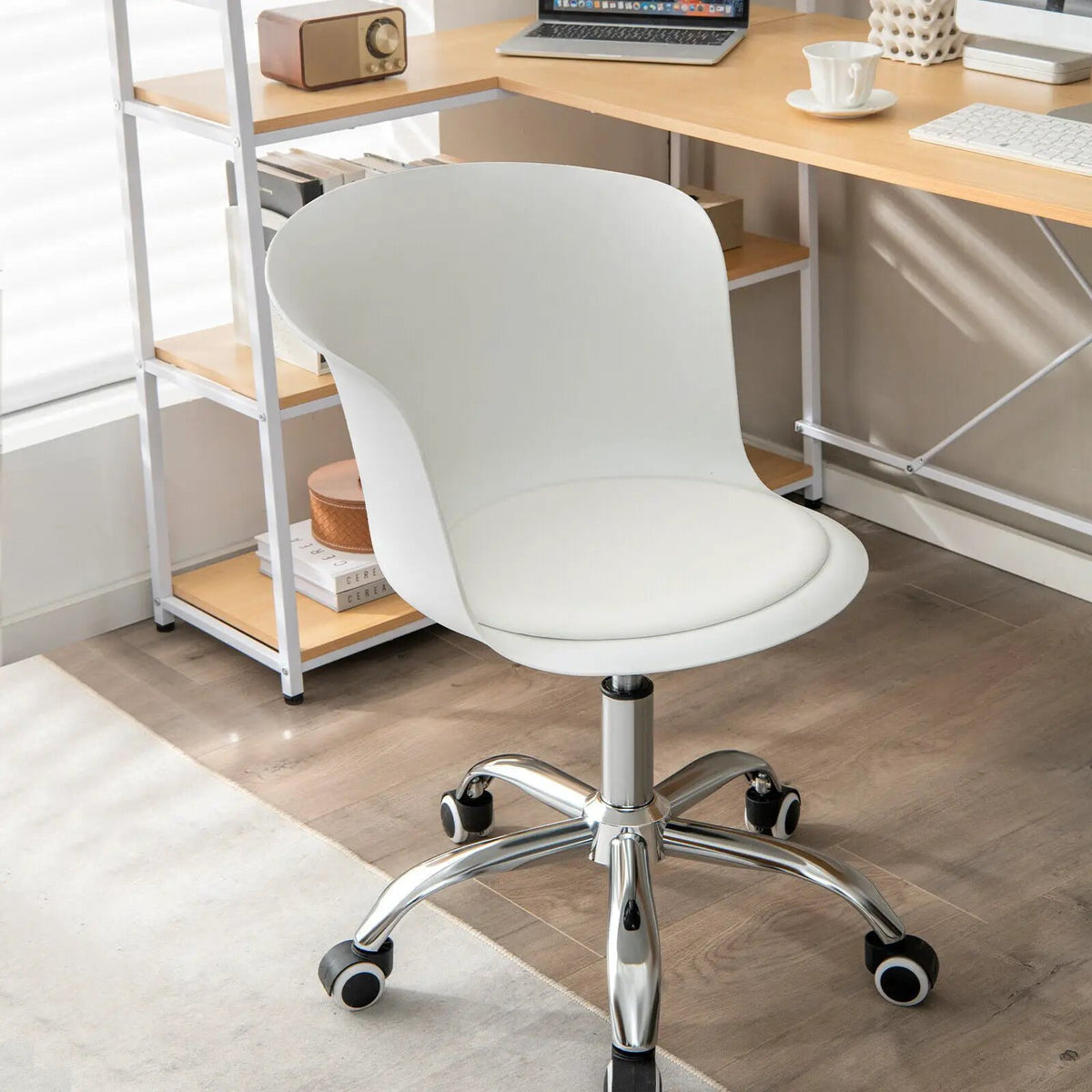 Set of 2 Office Desk Chair with Ergonomic Backrest and Soft Padded PU Leather Seat, photo 13 of 16