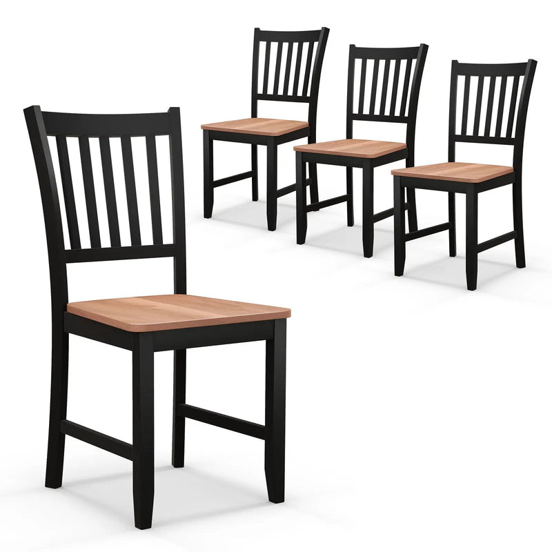 Set of 4 Dining Chair Spindle Back Wooden Legs by DirectDeals