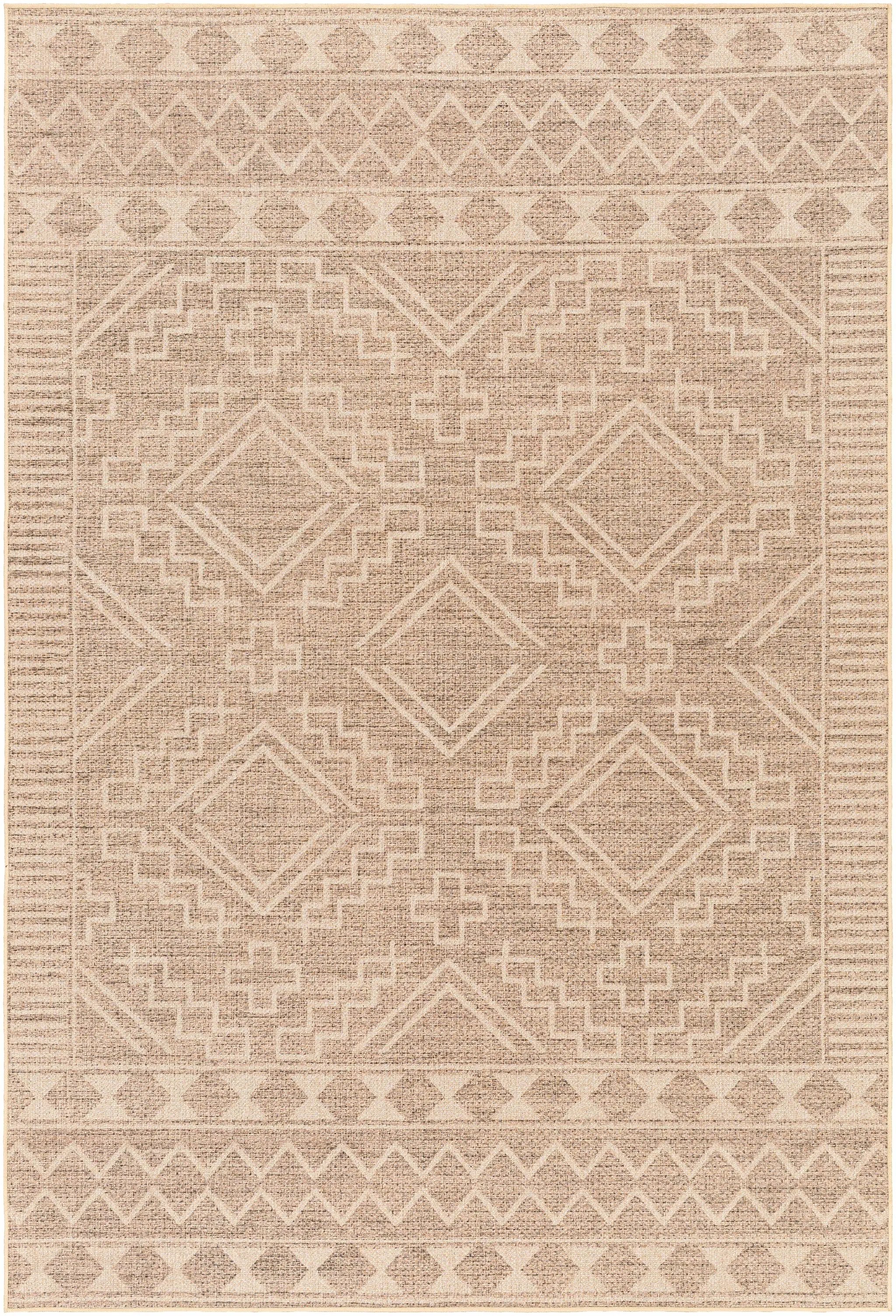 Halle Beige Washable Area Rug - Clearance by Boutique Rugs