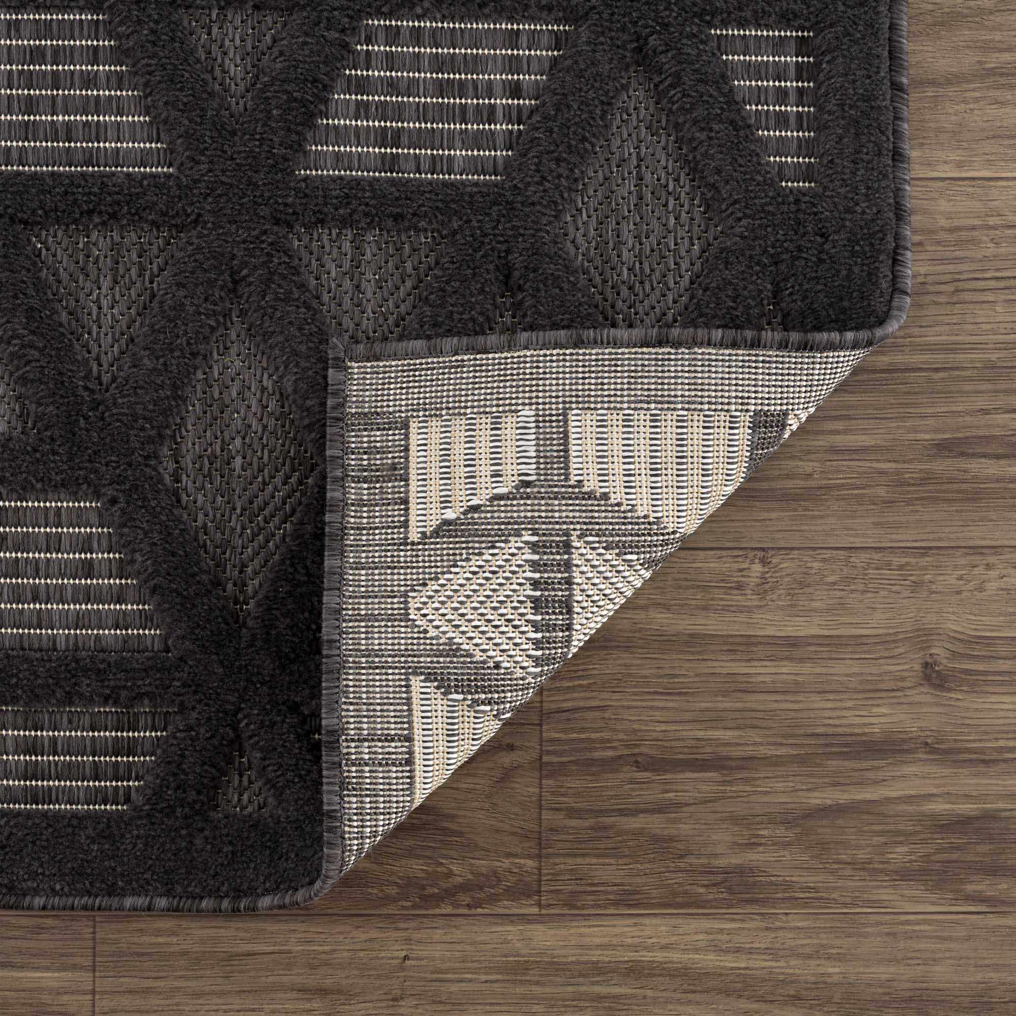 Nuri Black Outdoor Rug - Clearance by Boutique Rugs