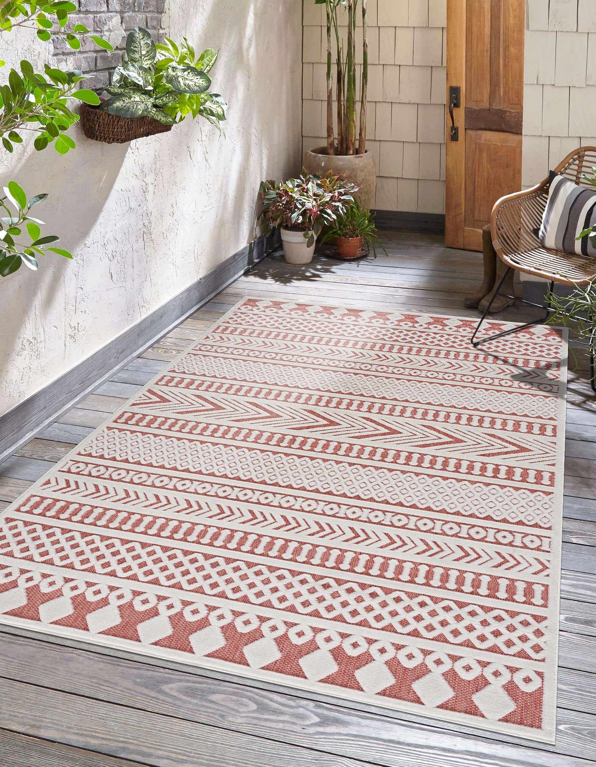 Jove Orange Outdoor Rug - Clearance by Boutique Rugs