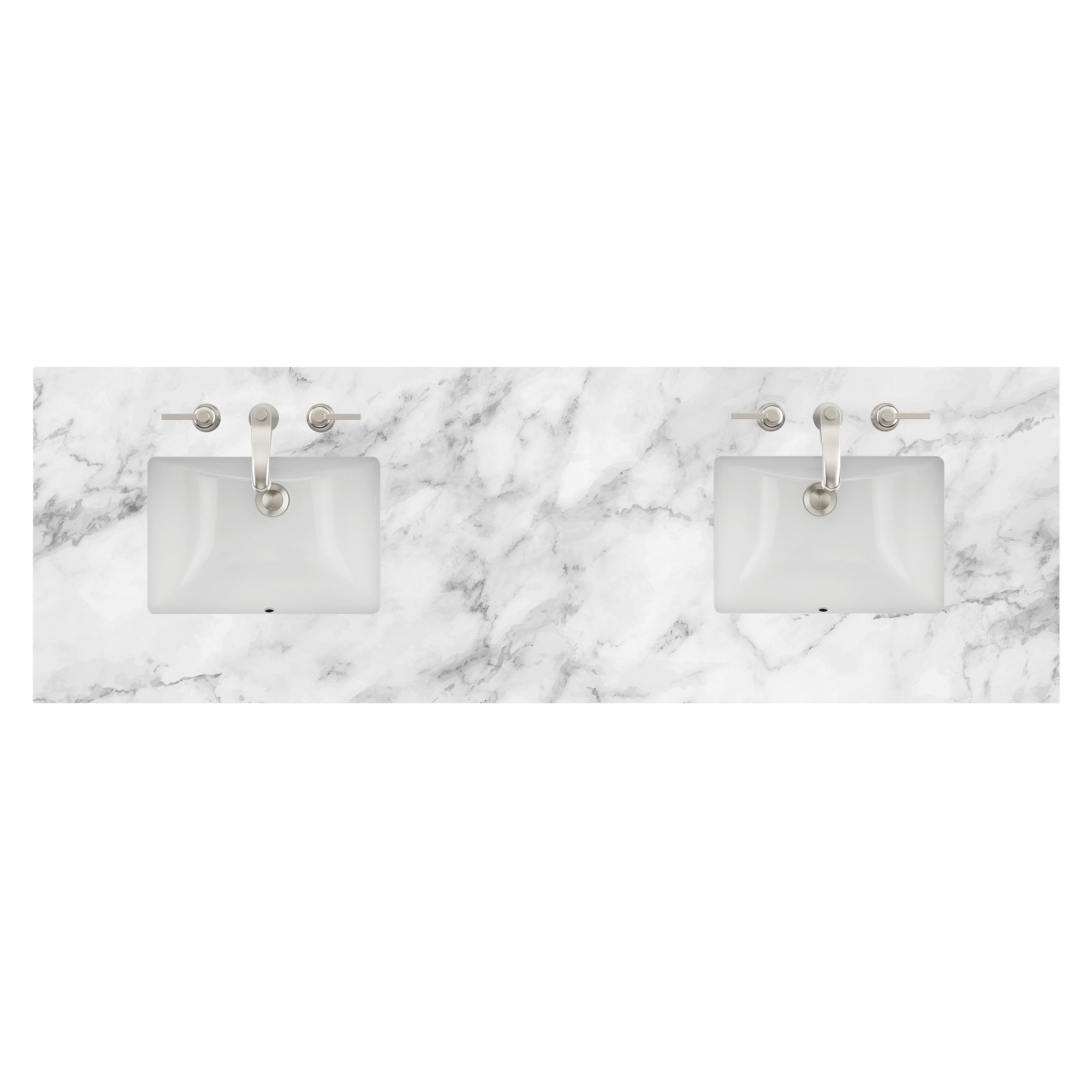 James Martin 72" Double Vanity Top with Carrara White (2 Sinks) countertop