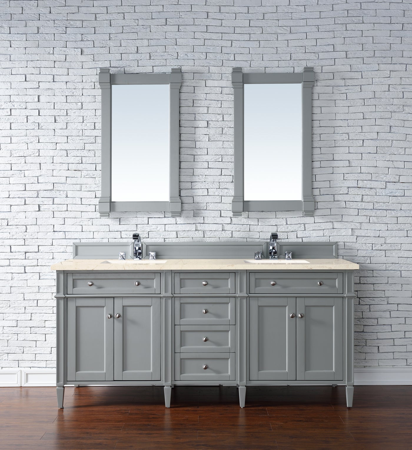 James Martin Brittany 72" Double Bathroom Vanity, Urban Gray, view 22