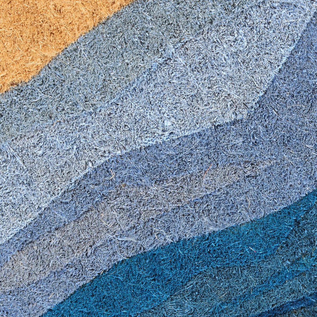 Shades of Sea - Blue Coir Doormat, detail