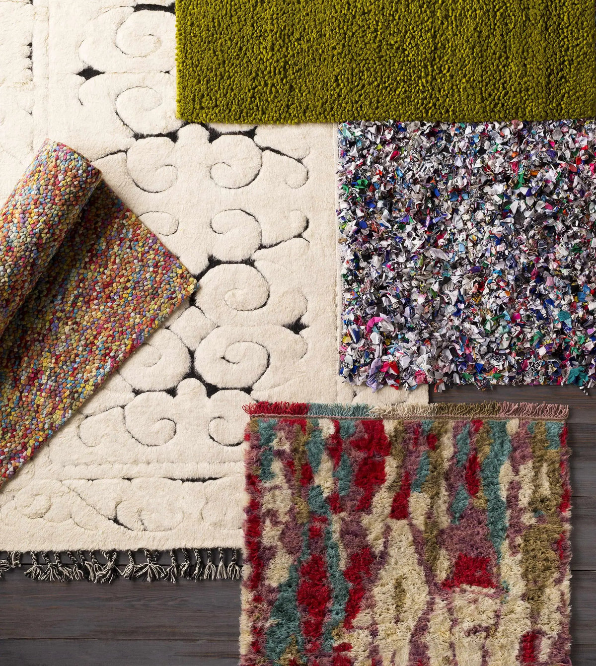 Frederika Solid Olive Green Wool Shag Rug - Clearance, photo 11 of 11