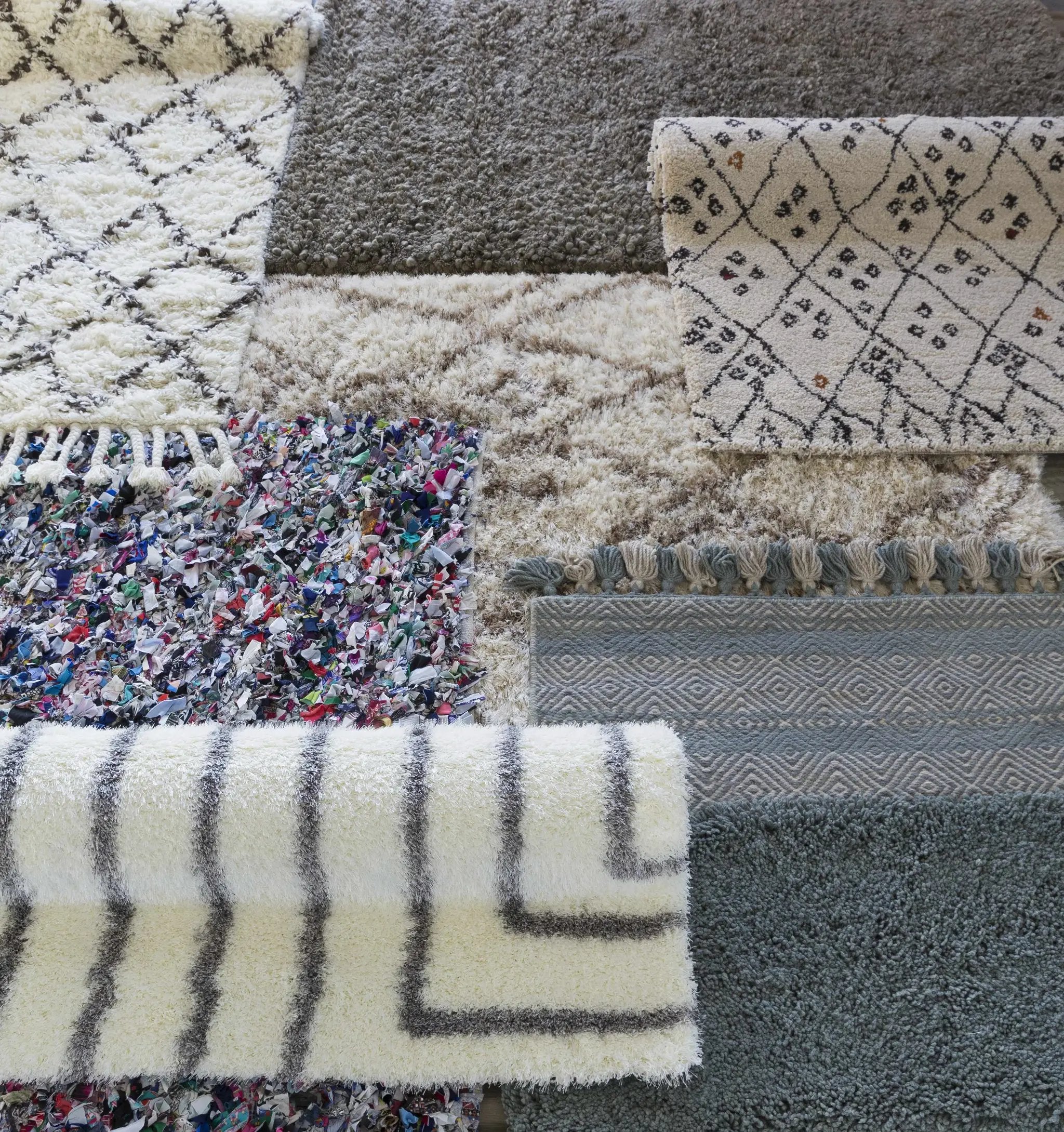 Catoosa White/Black Trellis Wool Rug - Clearance by Boutique Rugs