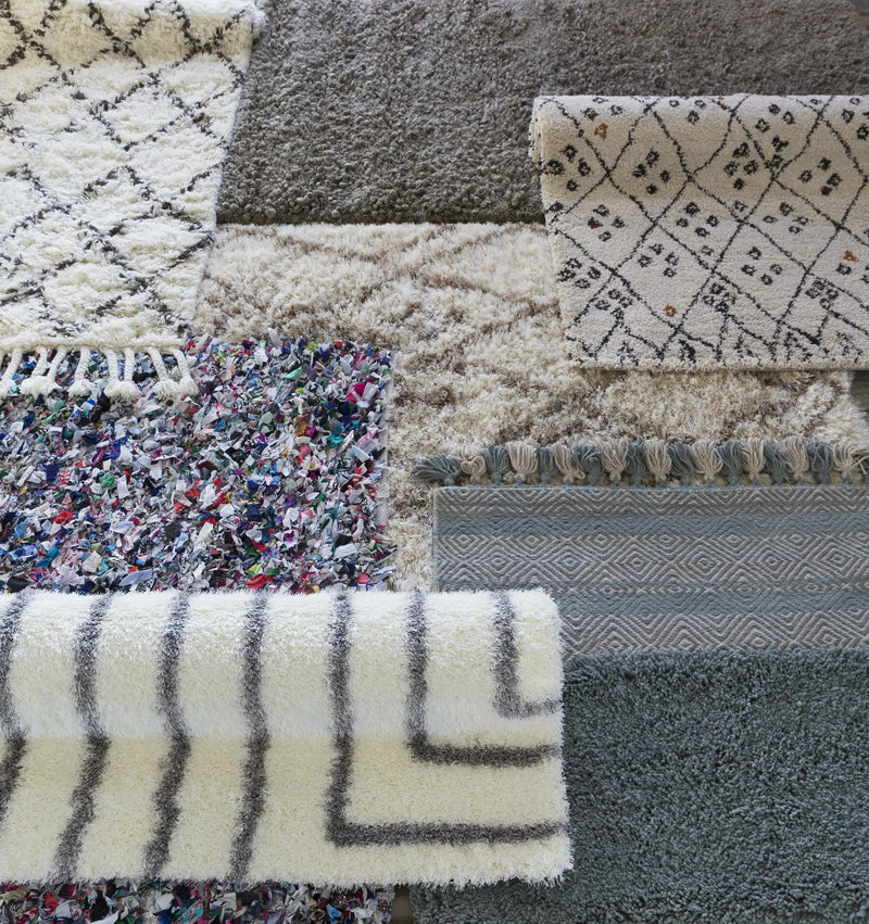 Catoosa White/Black Trellis Wool Rug - Clearance by Boutique Rugs