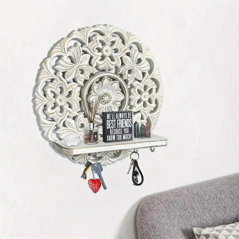 Shelf - Rustic Whitewashed Wood Wall by House Of Avana
