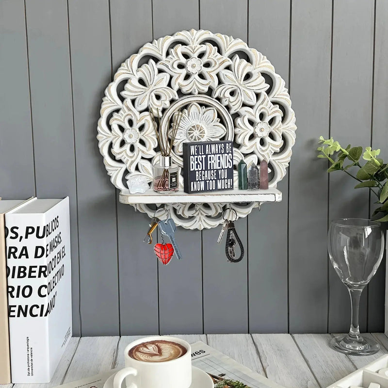Shelf - Rustic Whitewashed Wood Wall by House Of Avana