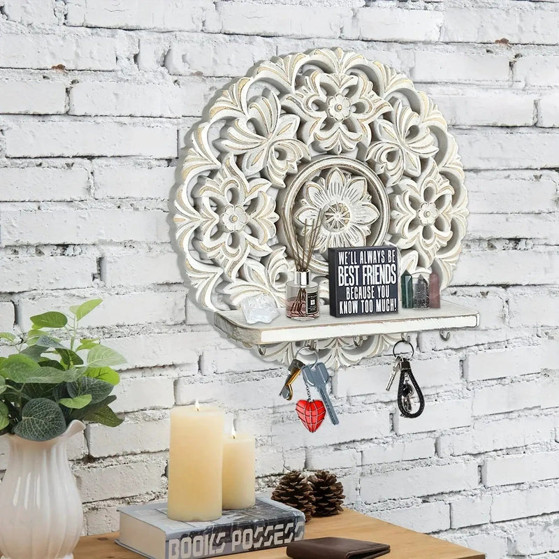 Shelf - Rustic Whitewashed Wood Wall by House Of Avana