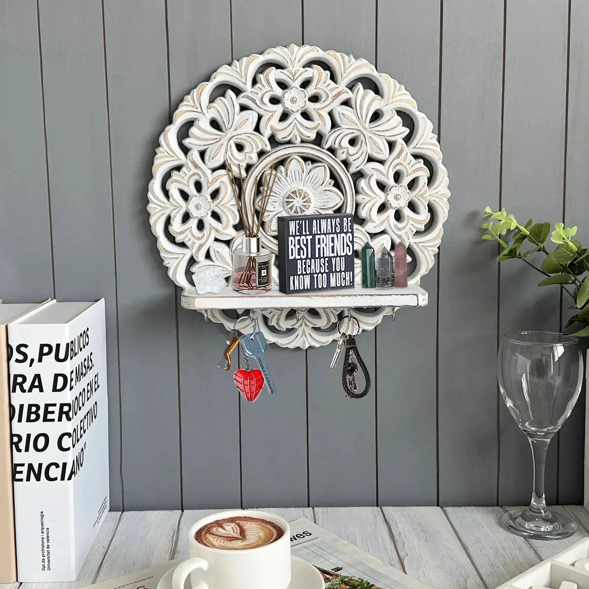 Shelf - Rustic Whitewashed Wood Wall by House Of Avana