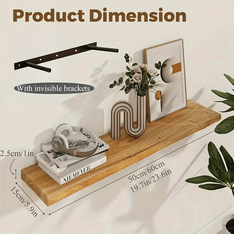 Shelves - Floating Natural Wood by House Of Avana