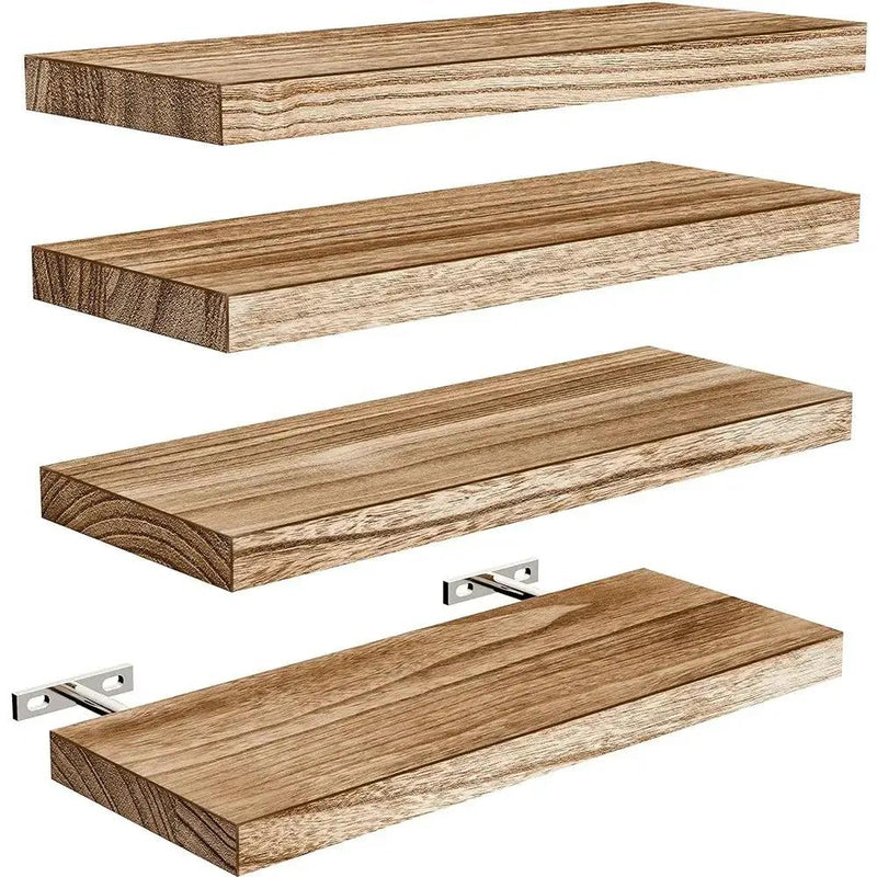 Shelves - Floating Natural Wood by House Of Avana