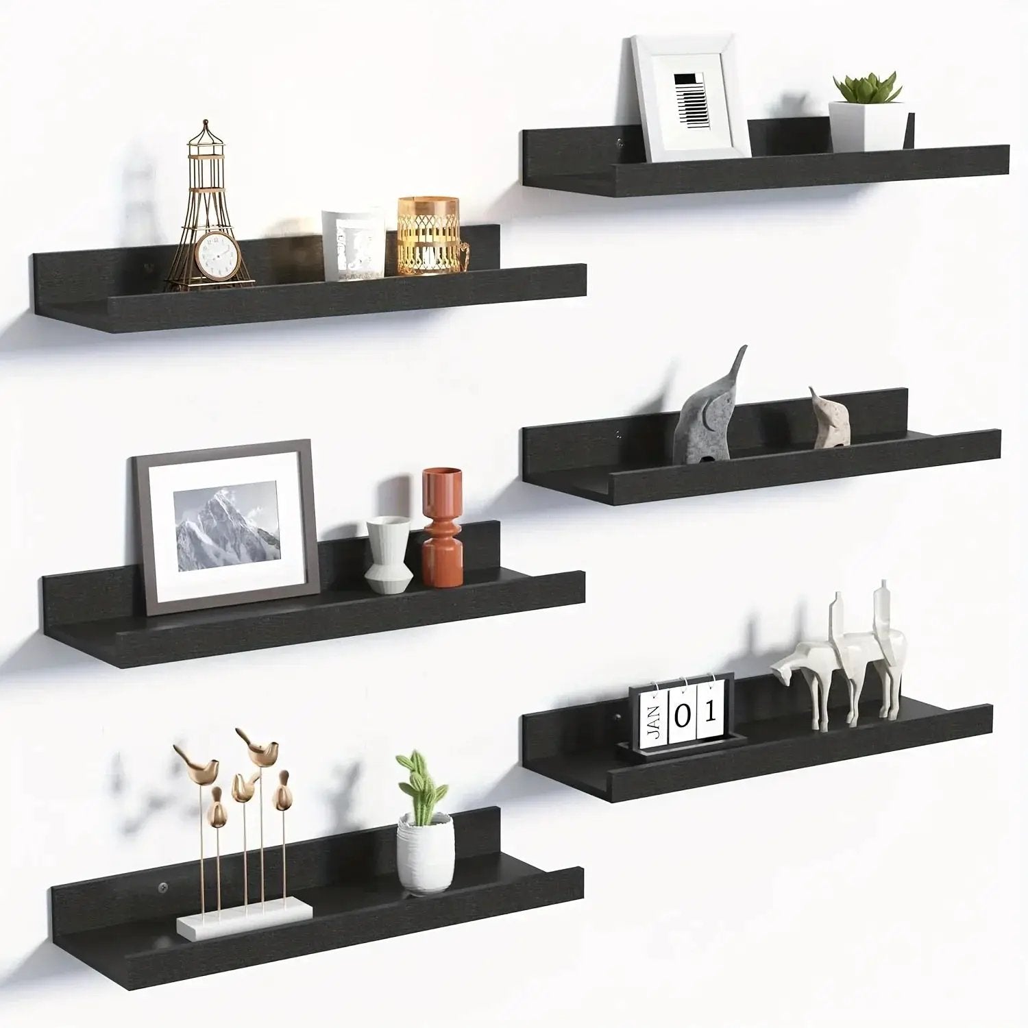 Shelves - Heavy-Duty Black 6pcs by House Of Avana