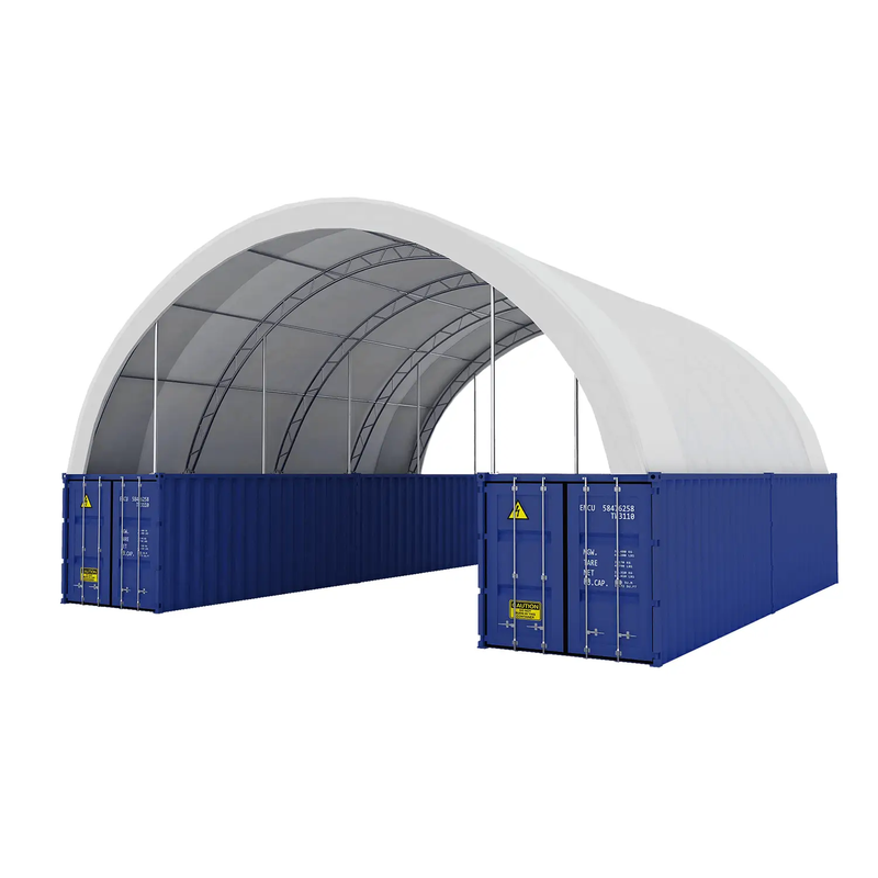 40'x40'x15' Double Truss Shipping Container Canopy Shelter, Outside by Chery Industrial