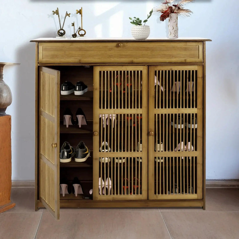 Shoe Cabinet - 4 Tier Wood by House Of Avana