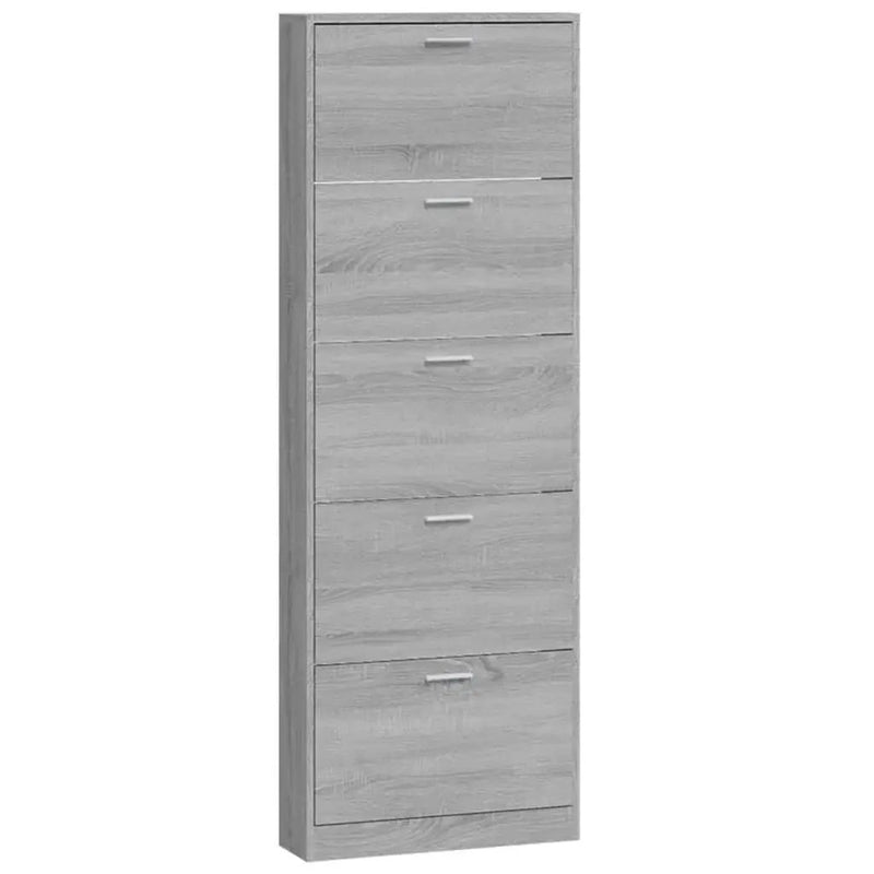 Shoe Cabinet - Vertical Wood Grey 3 Shelf by House Of Avana