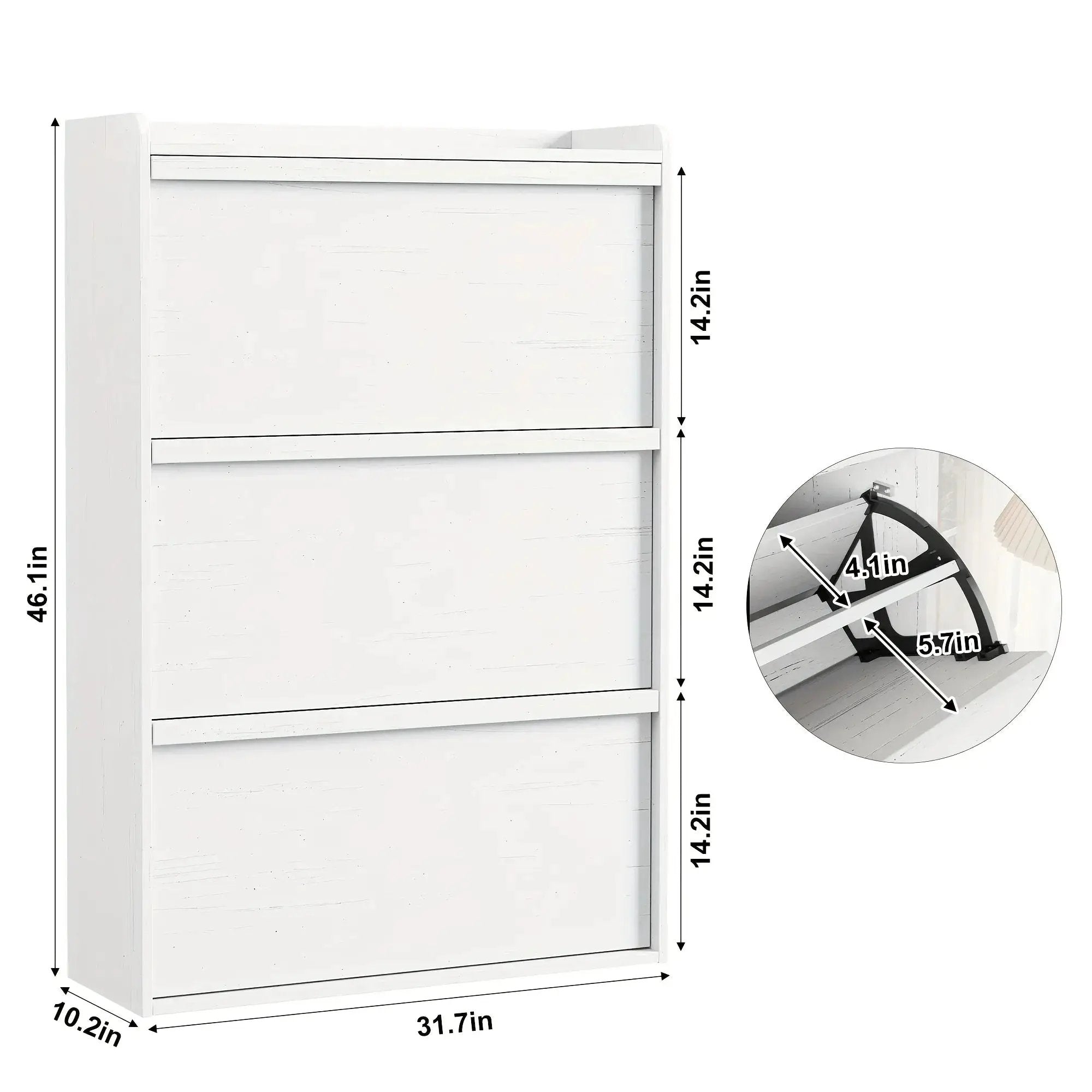 Shoe Cabinet with 3 Flip Drawers, Modern Shoe Storage Organizer with Adjustable Shelves for Entryway, Hallway & Living Room – 80.52cm x 25.91cm x 46.1 by House Of Avana
