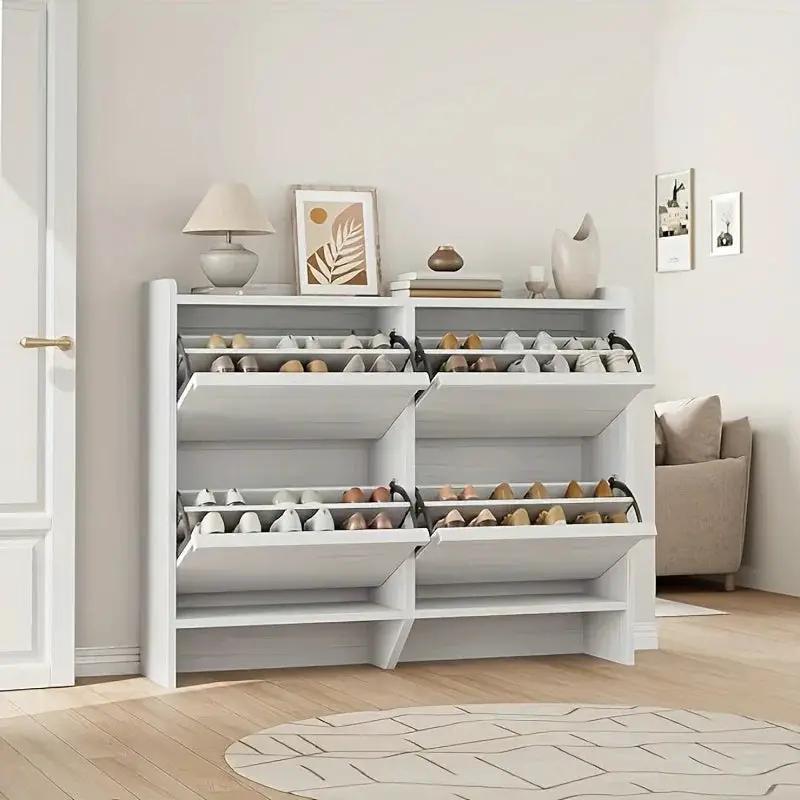 Shoe Cabinet with 3 Flip Drawers, Modern Shoe Storage Organizer with Adjustable Shelves for Entryway, Hallway & Living Room – 80.52cm x 25.91cm x 46.1 by House Of Avana
