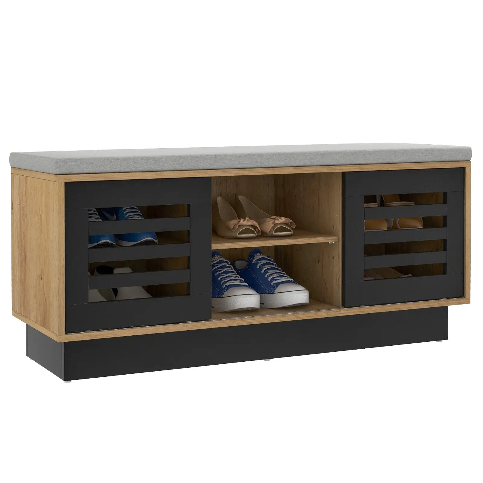 Shoe Bench with 6 Storage Compartments and 3 Adjustable Shelves by DirectDeals