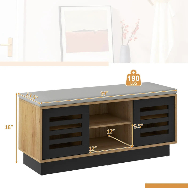 Shoe Bench with 6 Storage Compartments and 3 Adjustable Shelves by DirectDeals