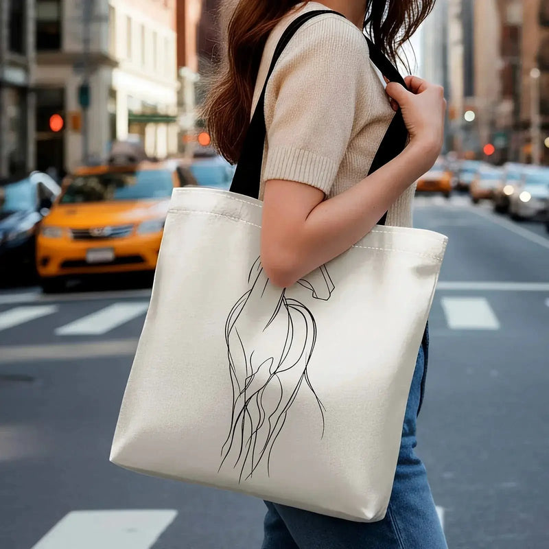 Shoulder Bag - Minimalist Equestrian Cotton Large by House Of Avana
