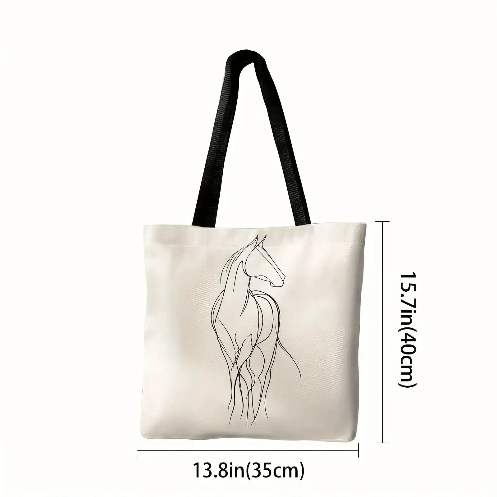 Shoulder Bag - Minimalist Equestrian Cotton Large by House Of Avana