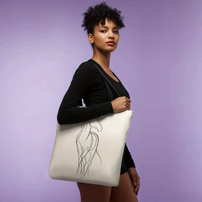 Shoulder Bag - Minimalist Equestrian Cotton Large by House Of Avana