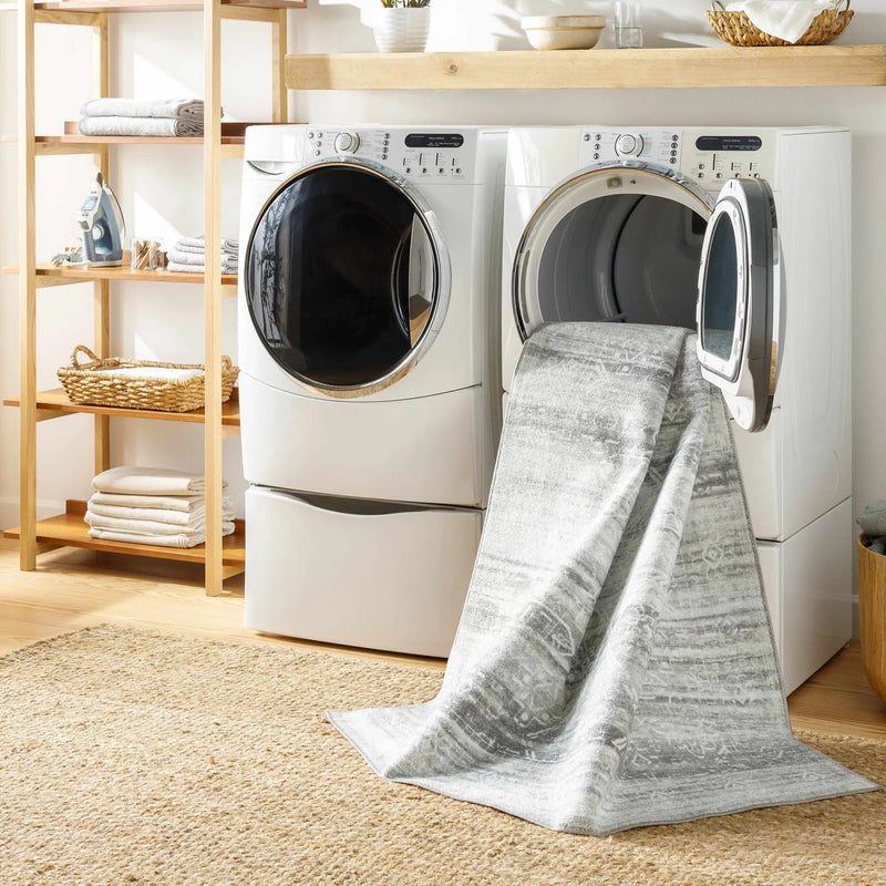 Blake Light Gray Washable Area Rug - Clearance by Boutique Rugs