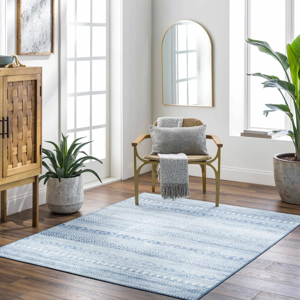 Gizeh Arctic Stone Washable Area Rug - Clearance, installed in a room