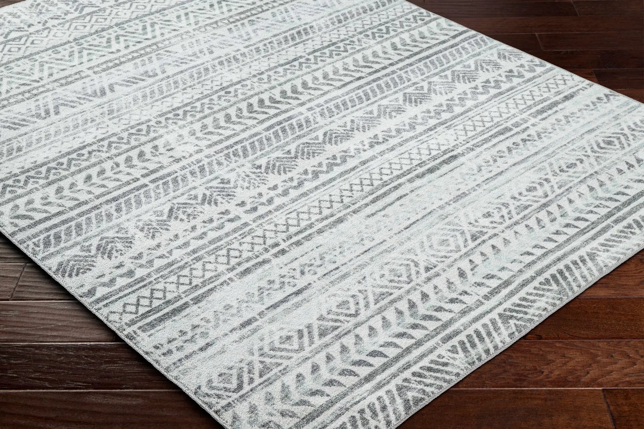 Ianna Light Gray Washable Area Rug - Clearance by Boutique Rugs